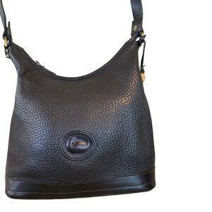 Elegant Vintage DOONEY & BOURKE PEBBLED Black Leather Shoulder Bag